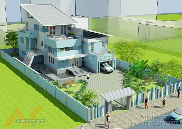 Giám sát thiết kế – thi công Biệt thự Mr. Linh 20x40m- Hà Nội