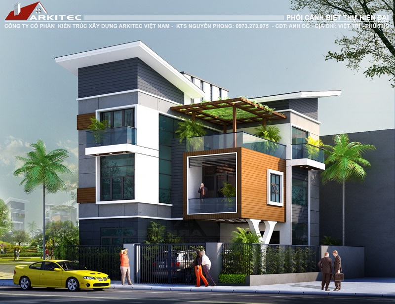 Thiết kế nhà phố có sân vườn