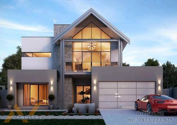 Thiết kế biệt thự 2 tầng