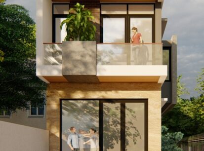 Mẫu thiết kế nhà phố 2 tầng giá rẻ đẹp, đơn giản, hiện đại tại Arkitec