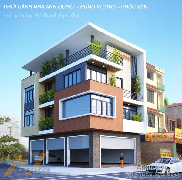 Thiết kế nhà phố nhỏ có gara