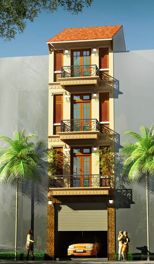 Thiết kế nhà phố nhỏ có gara