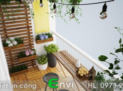 Thiết kế thi công tiểu cảnh ban công Hà Nội mang đến sự tươi mới cho không gian